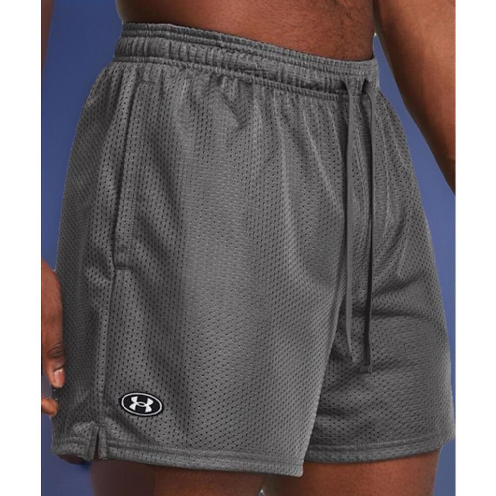 $40 Under Armour UA Icon Mesh Shorts 5" Grey Pockets 1383355 Size XL